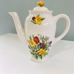 Vintage Solian Ware Floral Teapot – English Bone China, Cottagecore Decor, Gift